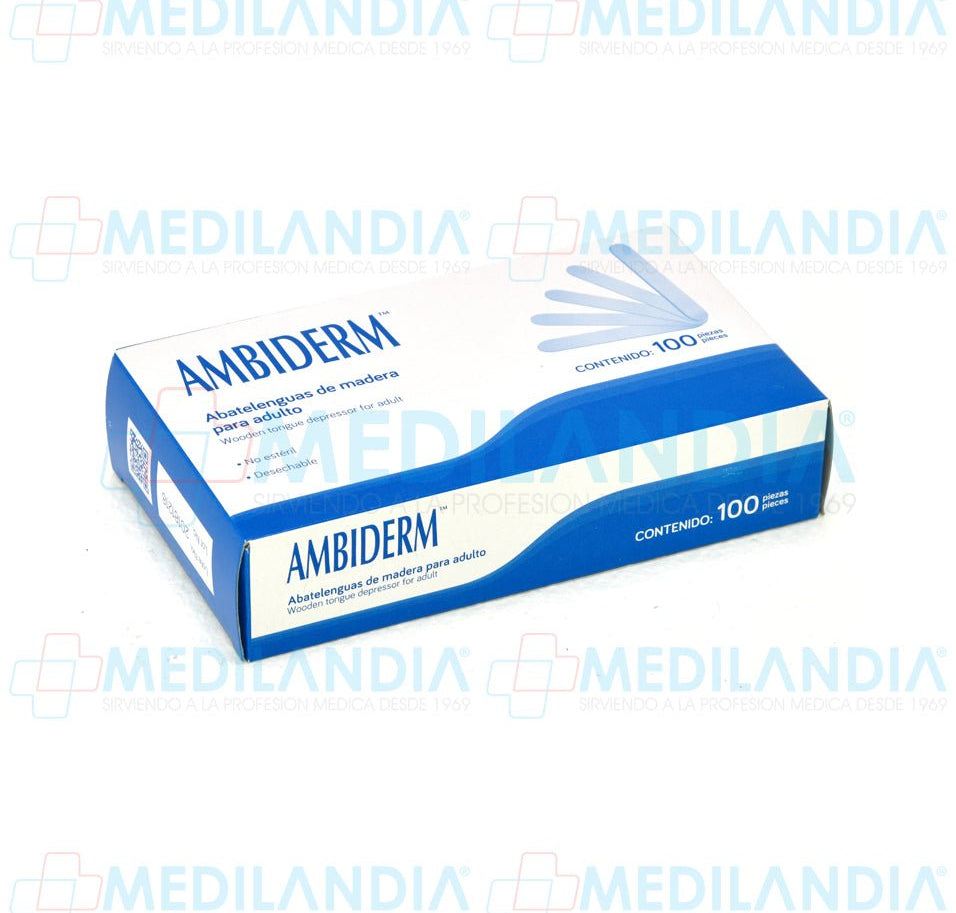 Abatelenguas de madera - Abatelenguas - AMBIDERM - MEDILANDIA | Tienda de productos médicos