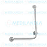 Agarradera para baño en escuadra izquierda de acero cromado estriada 60 x 40 cm - Agarradera para baño - 2CARE - MEDILANDIA | Tienda de productos y equipos médicos de calidad en México | Soluciones profesionales para clínicas, hospitales y consultorios.