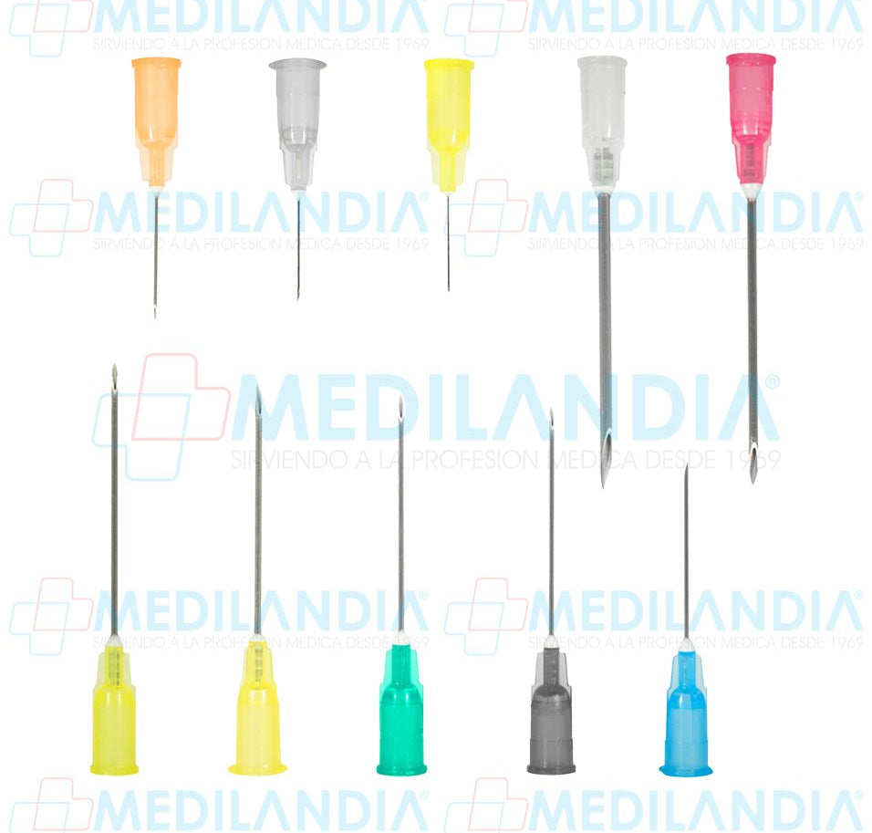 Aguja hipodérmica desechable caja con 100 piezas - Aguja hipodermica - DL - MEDILANDIA | Tienda de productos y equipos médicos de calidad en México | Soluciones profesionales para clínicas, hospitales y consultorios.