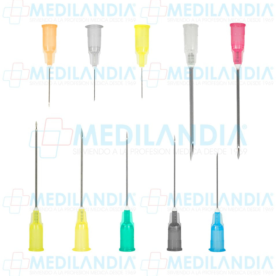 Aguja hipodérmica desechable caja con 100 piezas - Aguja hipodermica - DL - MEDILANDIA | Tienda de productos y equipos médicos de calidad en México | Soluciones profesionales para clínicas, hospitales y consultorios.