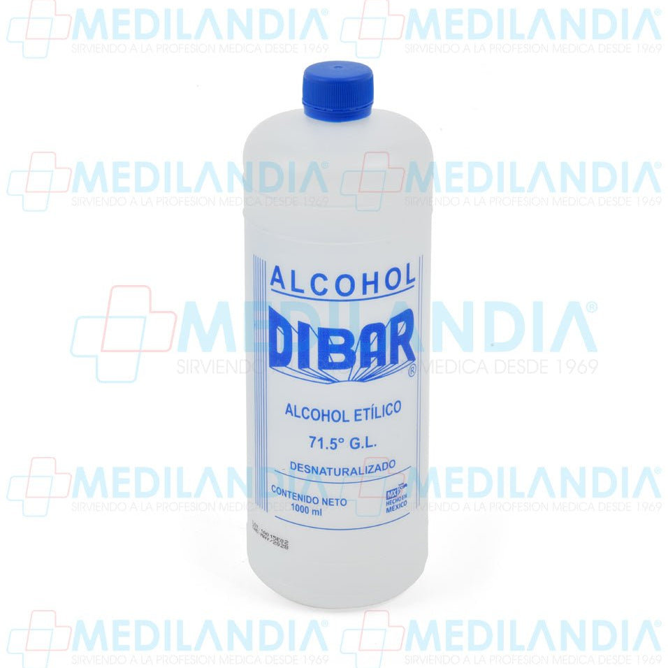 Alcohol etílico desnaturalizado 71.5° - Alcohol etílico - DIBAR - MEDILANDIA | Tienda de productos y equipos médicos de calidad en México | Soluciones profesionales para clínicas, hospitales y consultorios.