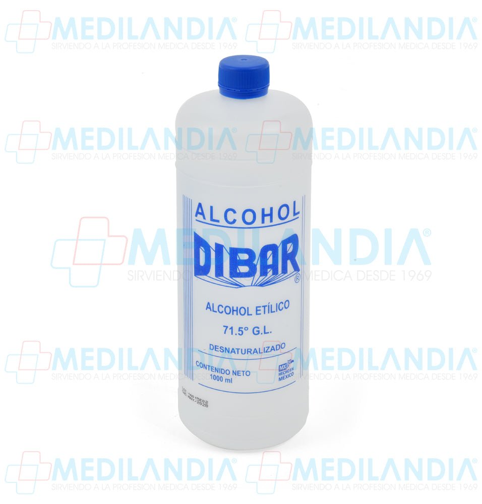 Alcohol etílico desnaturalizado 71.5° - Alcohol etílico - DIBAR - MEDILANDIA | Tienda de productos y equipos médicos de calidad en México | Soluciones profesionales para clínicas, hospitales y consultorios.
