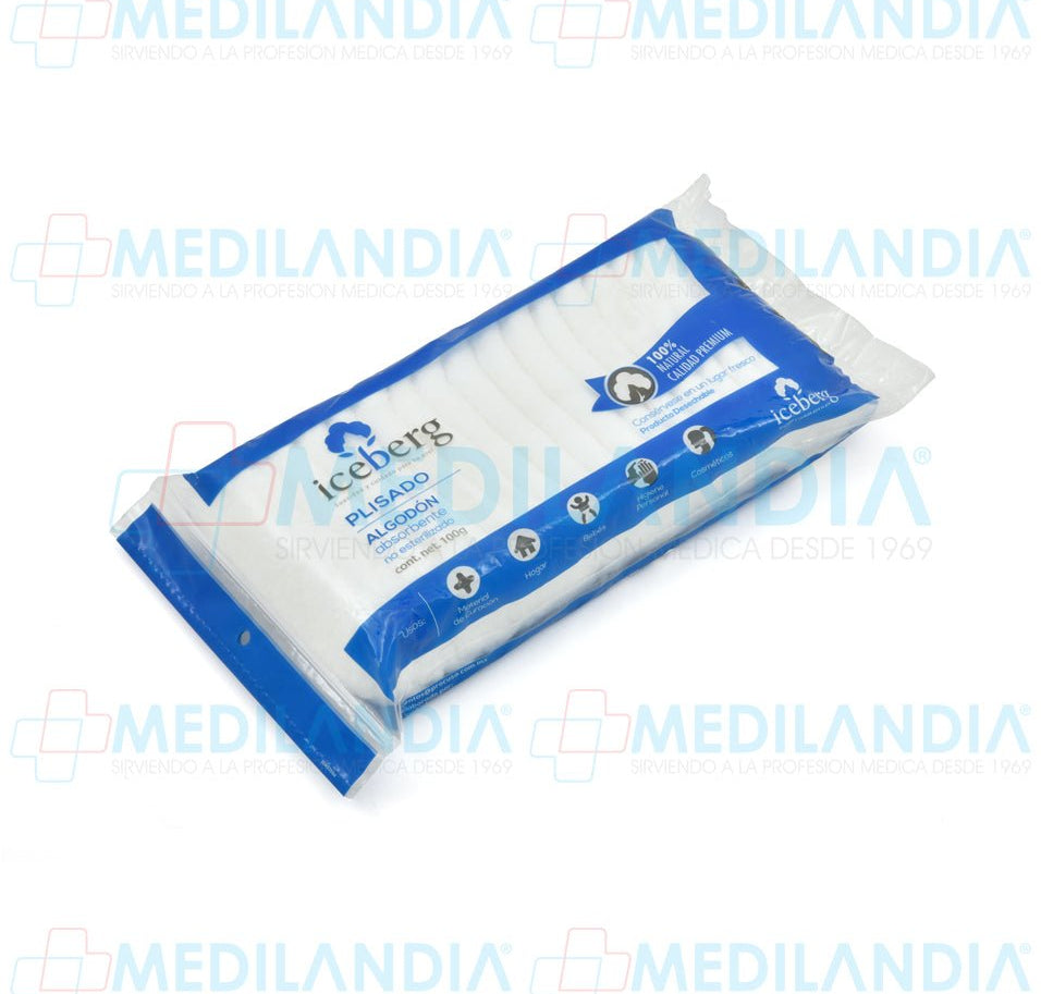 Algodón plisado 100 g - Algodón plisado - ICEBERG - MEDILANDIA | Tienda de productos y equipos médicos de calidad en México | Soluciones profesionales para clínicas, hospitales y consultorios.