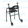 Andadera de aluminio plegable con ruedas, asiento, y puños ergonómicos - Andadera - EM - MEDILANDIA | Tienda de productos médicos
