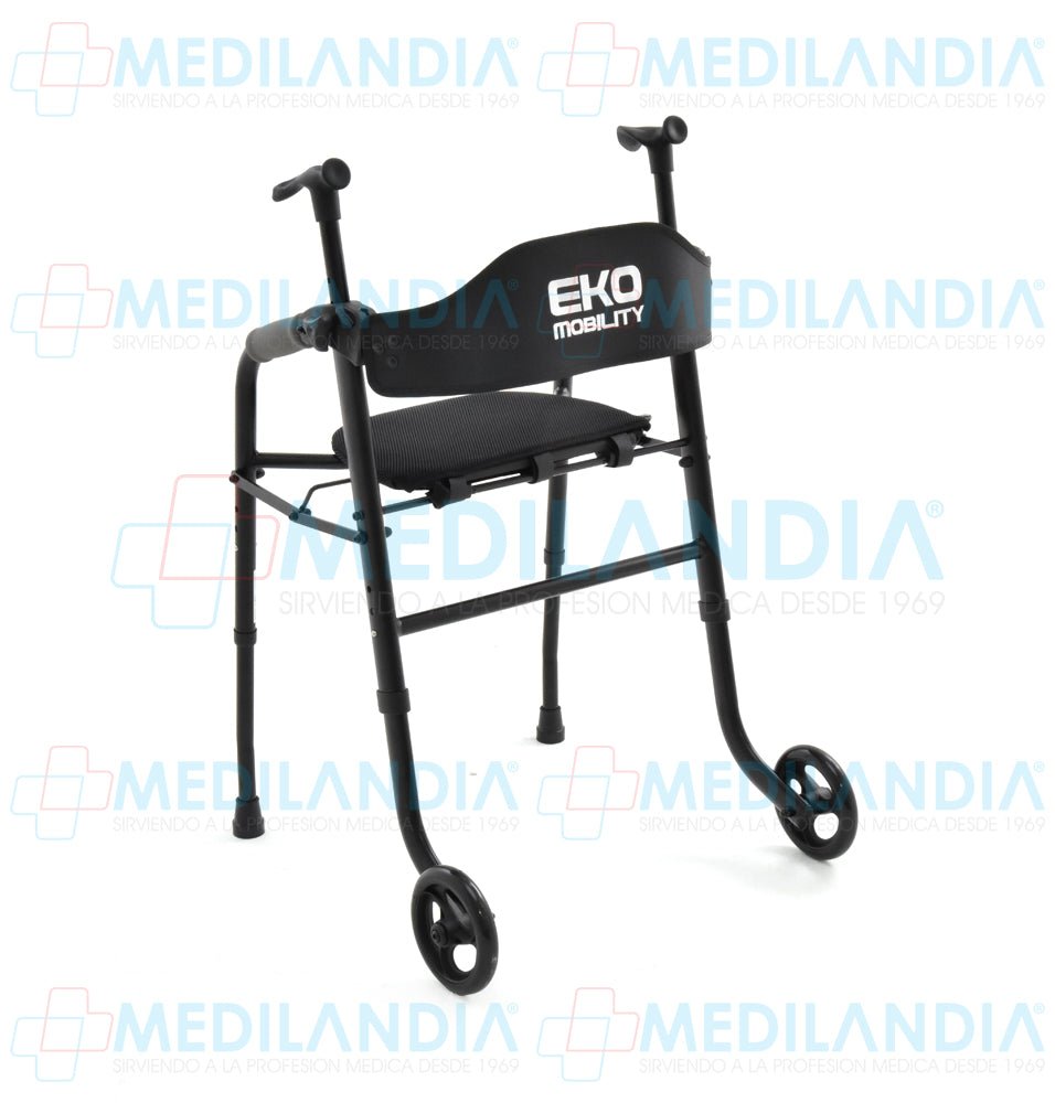 Andadera de aluminio plegable con ruedas, asiento, y puños ergonómicos - Andadera - EM - MEDILANDIA | Tienda de productos médicos