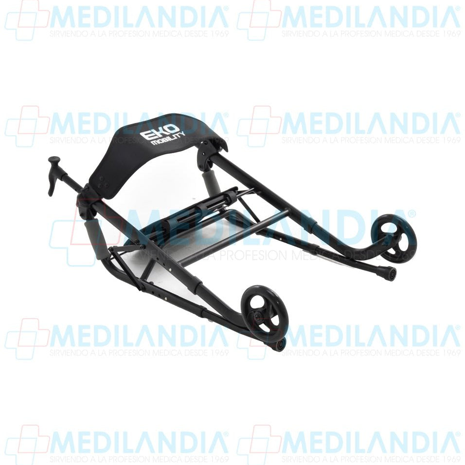 Andadera de aluminio plegable con ruedas, asiento, y puños ergonómicos - Andadera - EM - MEDILANDIA | Tienda de productos médicos