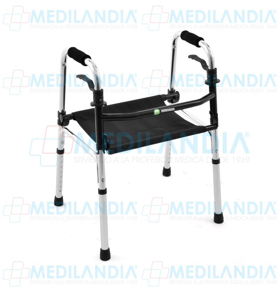 Andadera plegable con asiento de lona - Andadera - EM - MEDILANDIA | Tienda de productos y equipos médicos de calidad en México | Soluciones profesionales para clínicas, hospitales y consultorios.