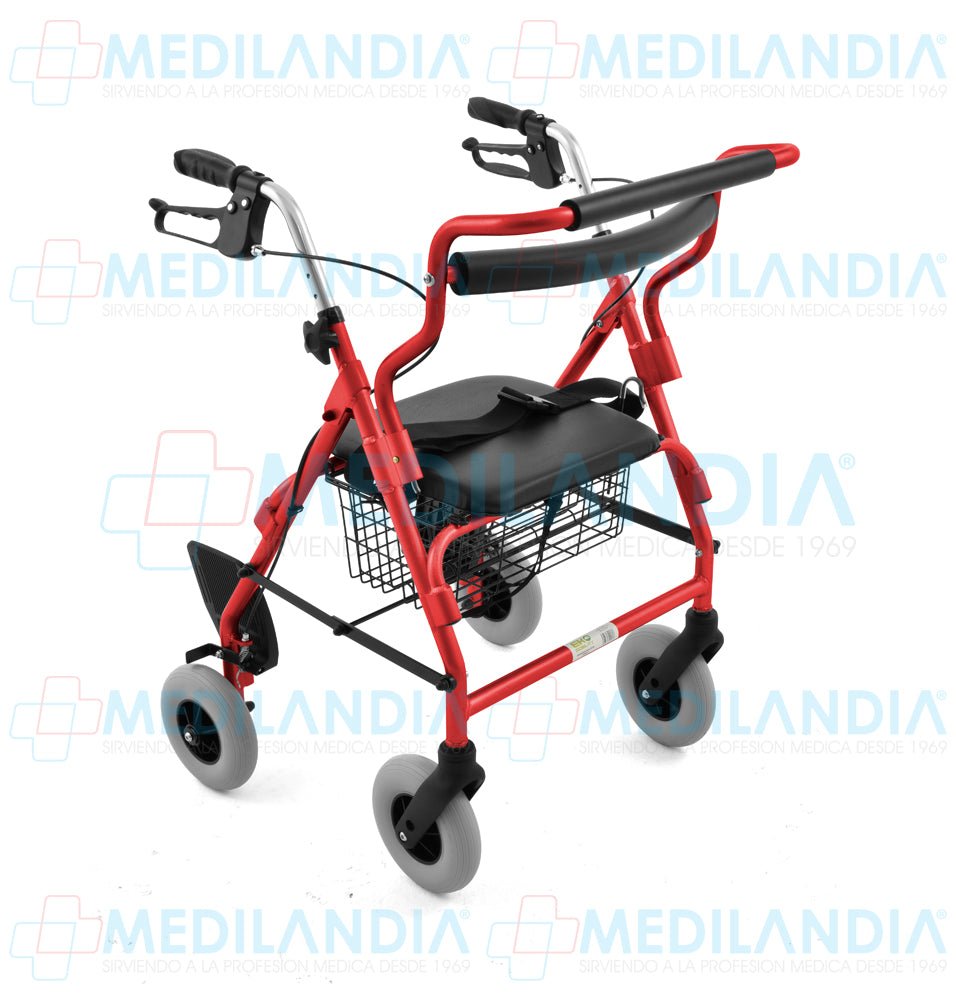 Andadera rollator hibrida de aluminio con ruedas de 8 x 2” - Andadera rollator - EM - MEDILANDIA | Tienda de productos y equipos médicos de calidad en México | Soluciones profesionales para clínicas, hospitales y consultorios.