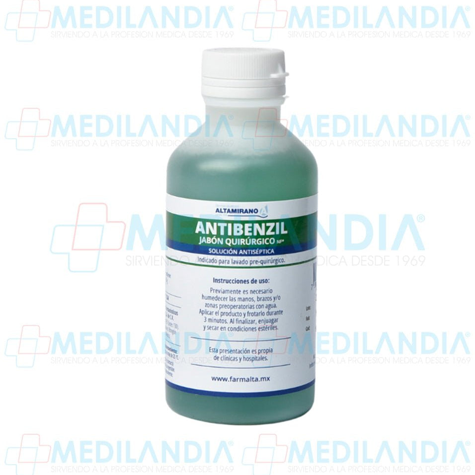 Antibenzil jabón quirúrgico NF - Jabón quirúrgico - ALTAMIRANO - MEDILANDIA | Tienda de productos y equipos médicos de calidad en México | Soluciones profesionales para clínicas, hospitales y consultorios.