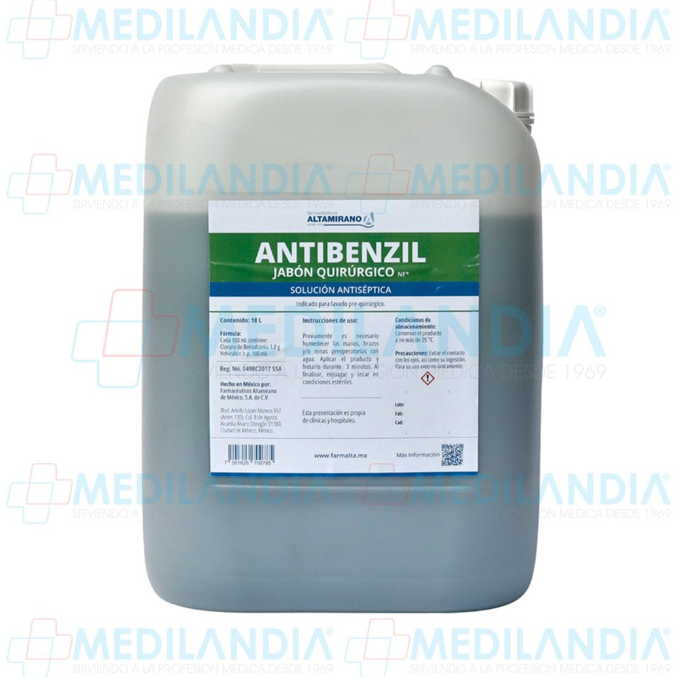 Antibenzil jabón quirúrgico NF - Jabón quirúrgico - ALTAMIRANO - MEDILANDIA | Tienda de productos y equipos médicos de calidad en México | Soluciones profesionales para clínicas, hospitales y consultorios.