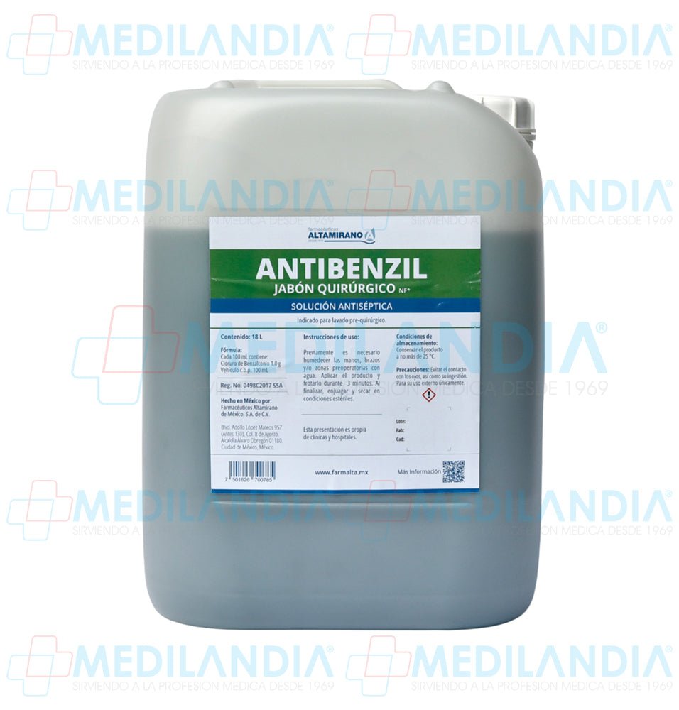 Antibenzil jabón quirúrgico NF - Jabón quirúrgico - ALTAMIRANO - MEDILANDIA | Tienda de productos y equipos médicos de calidad en México | Soluciones profesionales para clínicas, hospitales y consultorios.