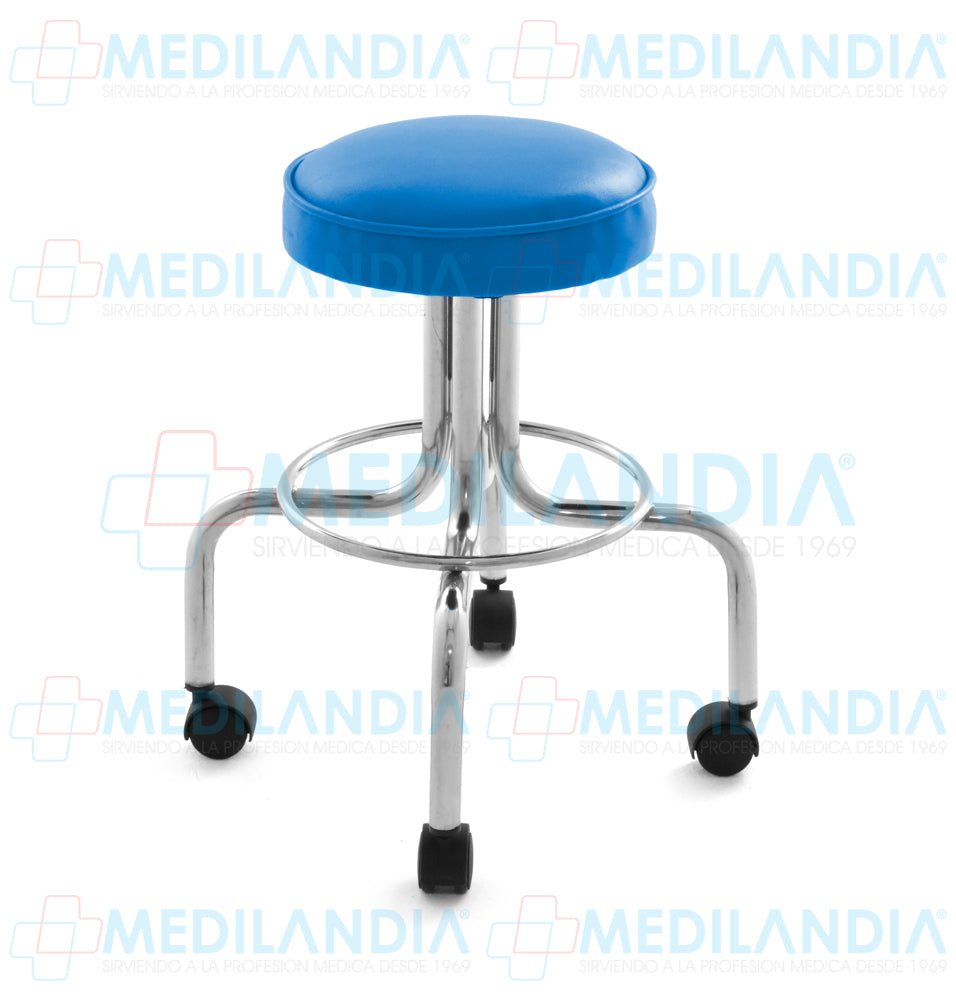 Banco giratorio con ruedas, asiento tapizado - Banco giratorio - MEDILANDIA - MEDILANDIA | Tienda de productos y equipos médicos de calidad en México | Soluciones profesionales para clínicas, hospitales y consultorios.