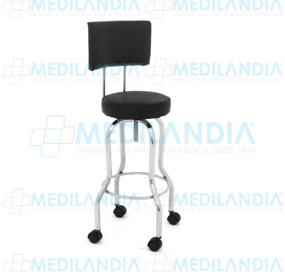 Banco giratorio con ruedas. Asiento y respaldo tapizados. - Banco giratorio - MEDILANDIA - MEDILANDIA | Tienda de productos médicos
