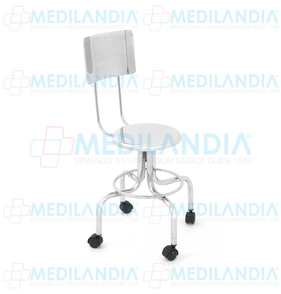 Banco giratorio con ruedas y respaldo - Banco giratorio - MEDILANDIA - MEDILANDIA | Tienda de productos médicos