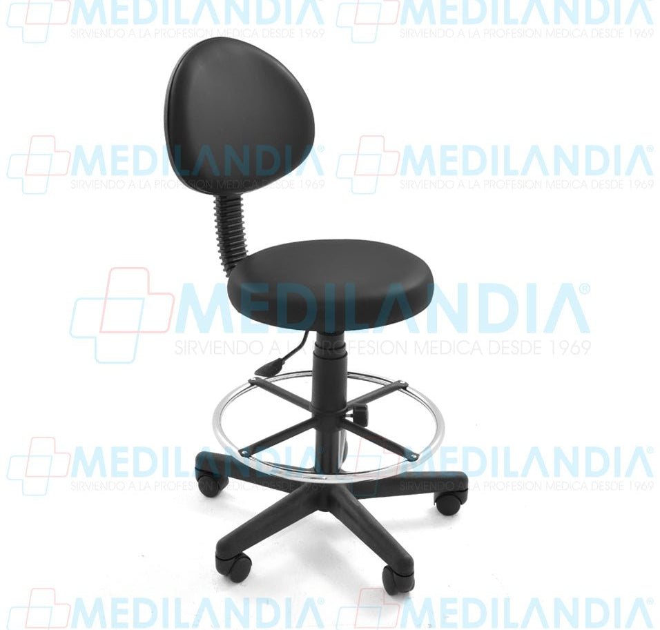 Banco giratorio neumático con respaldo, tapizado - Banco giratorio - CIIASA - MEDILANDIA | Tienda de productos médicos