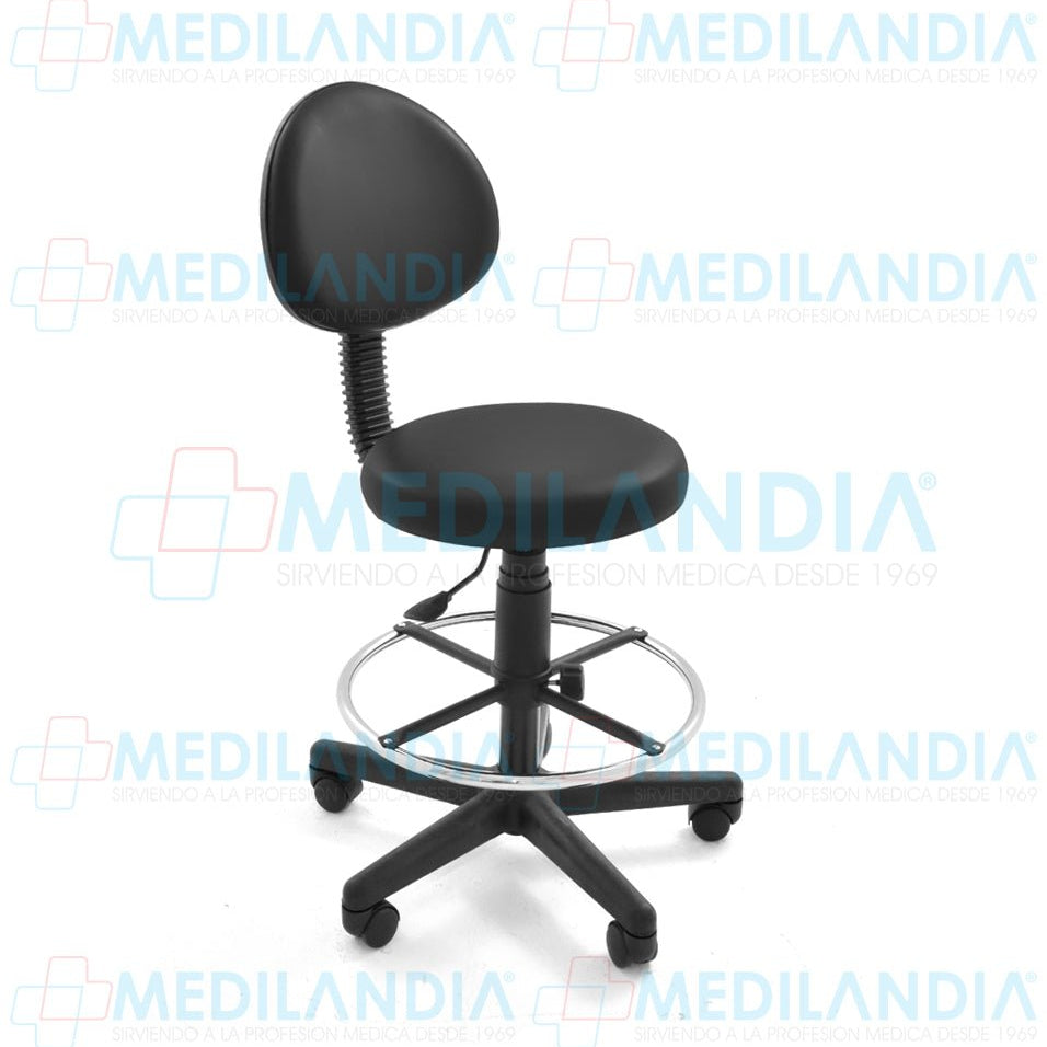 Banco giratorio neumático con respaldo, tapizado - Banco giratorio - CIIASA - MEDILANDIA | Tienda de productos médicos