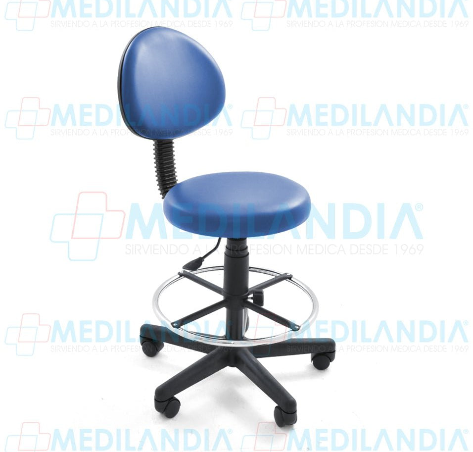Banco giratorio neumático con respaldo, tapizado - Banco giratorio - CIIASA - MEDILANDIA | Tienda de productos médicos