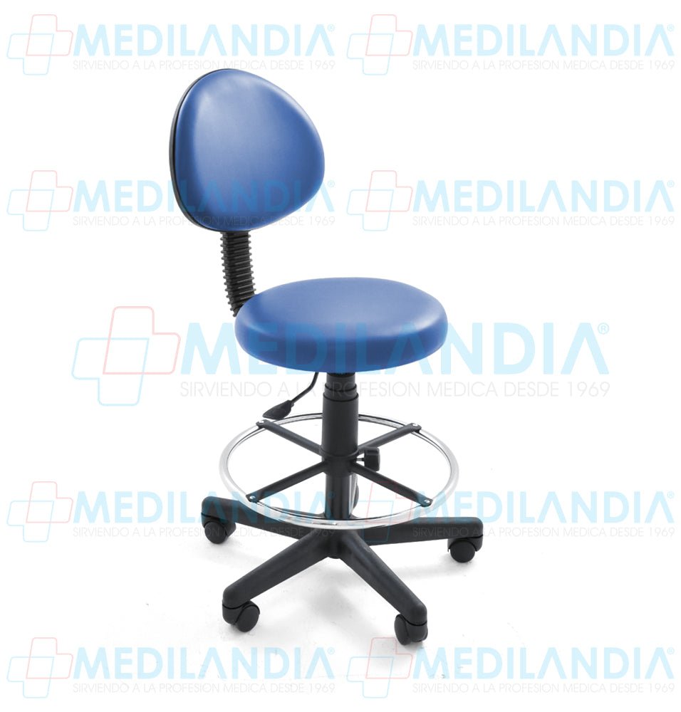Banco giratorio neumático con respaldo, tapizado - Banco giratorio - CIIASA - MEDILANDIA | Tienda de productos médicos