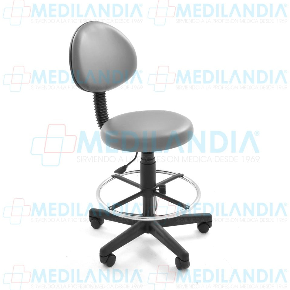 Banco giratorio neumático con respaldo, tapizado - Banco giratorio - CIIASA - MEDILANDIA | Tienda de productos y equipos médicos de calidad en México | Soluciones profesionales para clínicas, hospitales y consultorios.