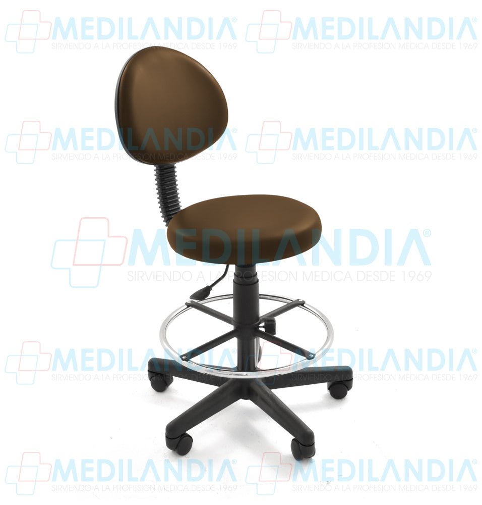 Banco giratorio neumático con respaldo, tapizado - Banco giratorio - CIIASA - MEDILANDIA | Tienda de productos y equipos médicos de calidad en México | Soluciones profesionales para clínicas, hospitales y consultorios.