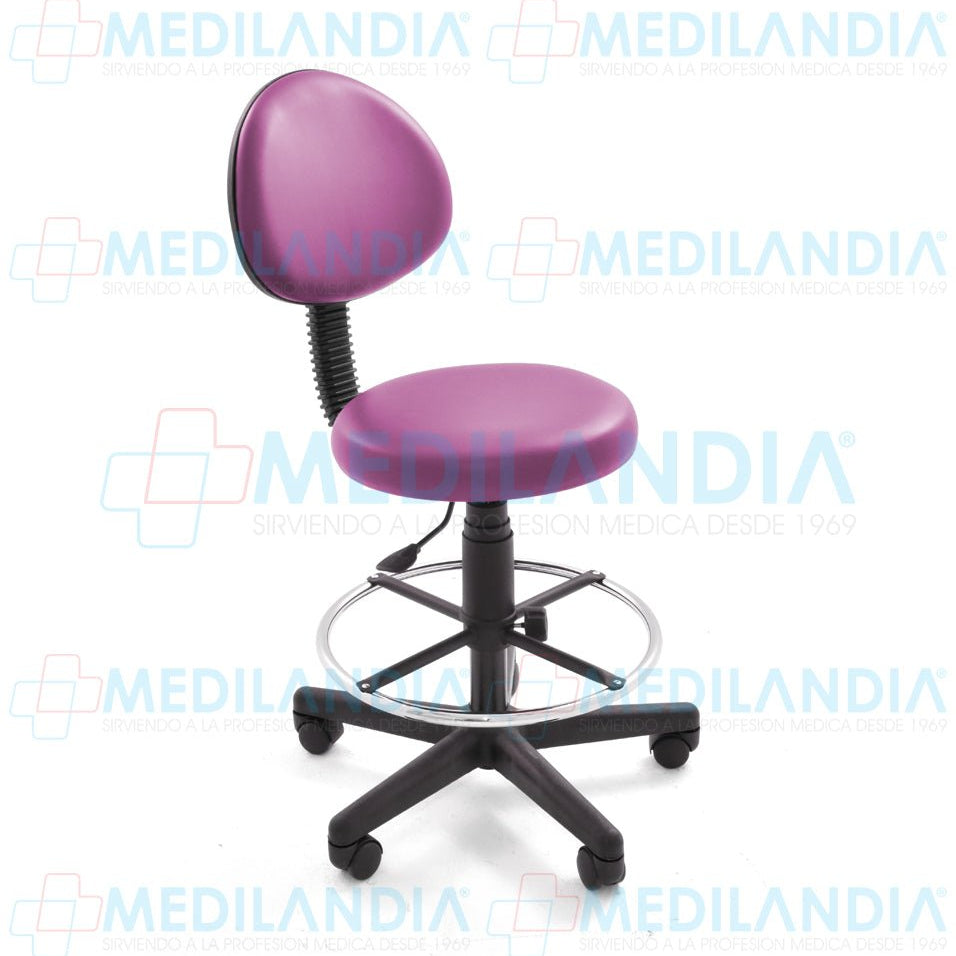 Banco giratorio neumático con respaldo, tapizado - Banco giratorio - CIIASA - MEDILANDIA | Tienda de productos y equipos médicos de calidad en México | Soluciones profesionales para clínicas, hospitales y consultorios.