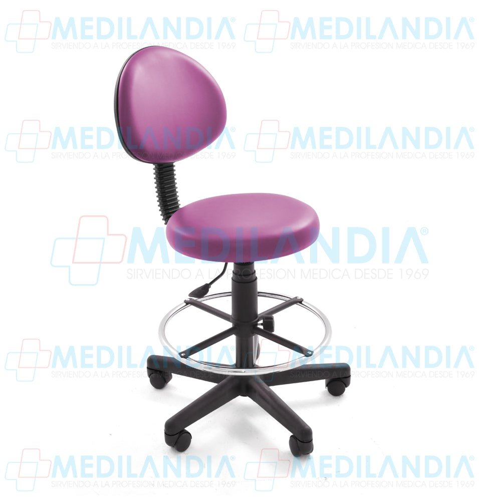 Banco giratorio neumático con respaldo, tapizado - Banco giratorio - CIIASA - MEDILANDIA | Tienda de productos y equipos médicos de calidad en México | Soluciones profesionales para clínicas, hospitales y consultorios.