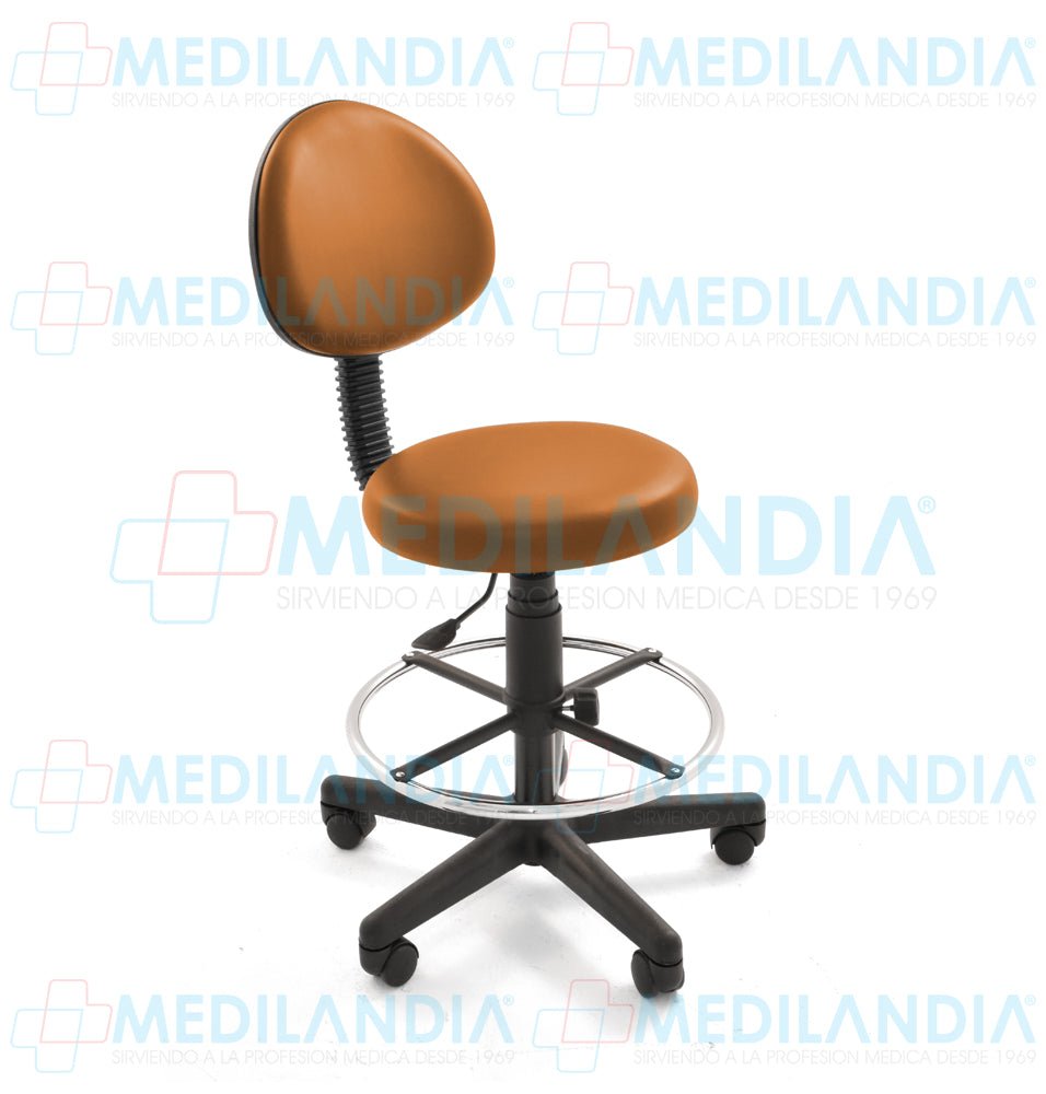Banco giratorio neumático con respaldo, tapizado - Banco giratorio - CIIASA - MEDILANDIA | Tienda de productos y equipos médicos de calidad en México | Soluciones profesionales para clínicas, hospitales y consultorios.