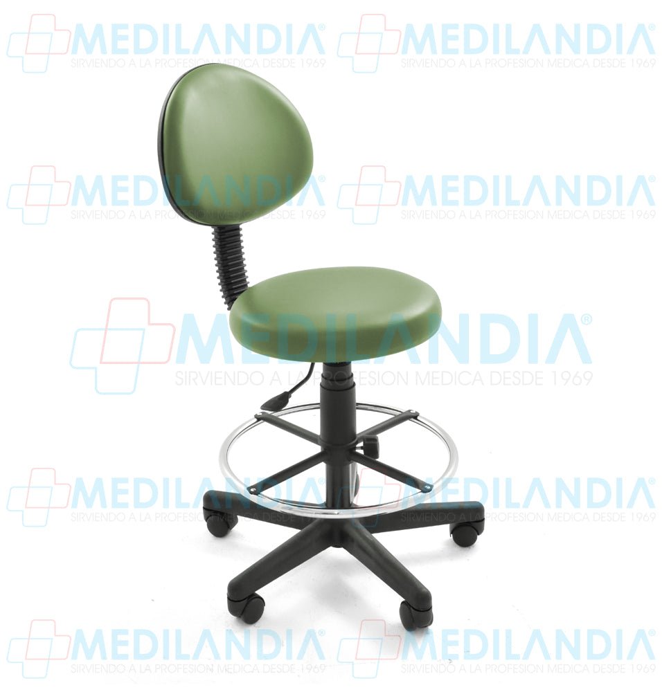 Banco giratorio neumático con respaldo, tapizado - Banco giratorio - CIIASA - MEDILANDIA | Tienda de productos y equipos médicos de calidad en México | Soluciones profesionales para clínicas, hospitales y consultorios.