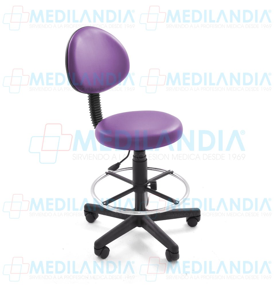 Banco giratorio neumático con respaldo, tapizado - Banco giratorio - CIIASA - MEDILANDIA | Tienda de productos y equipos médicos de calidad en México | Soluciones profesionales para clínicas, hospitales y consultorios.