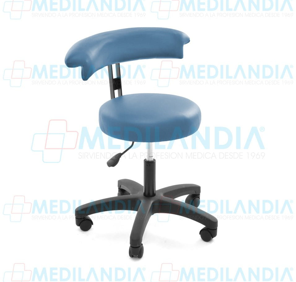 Banco giratorio neumático con ruedas con asiento y respaldo en “T” tapizados - Banco giratorio - MEDILANDIA - MEDILANDIA | Tienda de productos y equipos médicos de calidad en México | Soluciones profesionales para clínicas, hospitales y consultorios.