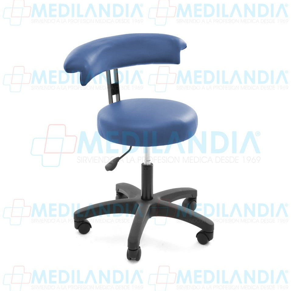 Banco giratorio neumático con ruedas con asiento y respaldo en “T” tapizados - Banco giratorio - MEDILANDIA - MEDILANDIA | Tienda de productos y equipos médicos de calidad en México | Soluciones profesionales para clínicas, hospitales y consultorios.
