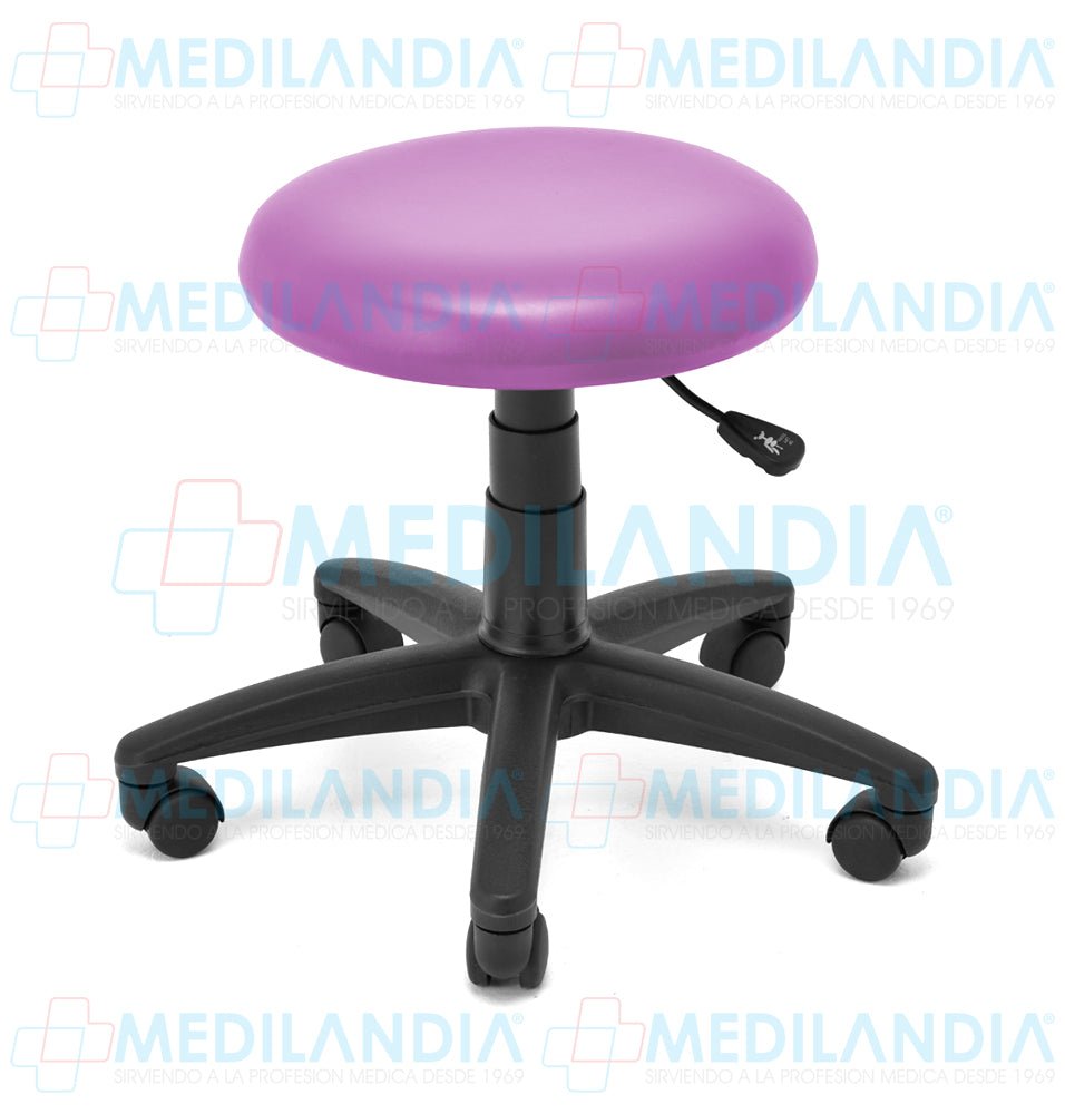 Banco giratorio tapizado con ruedas neumático - Banco giratorio - CIIASA - MEDILANDIA | Tienda de productos médicos