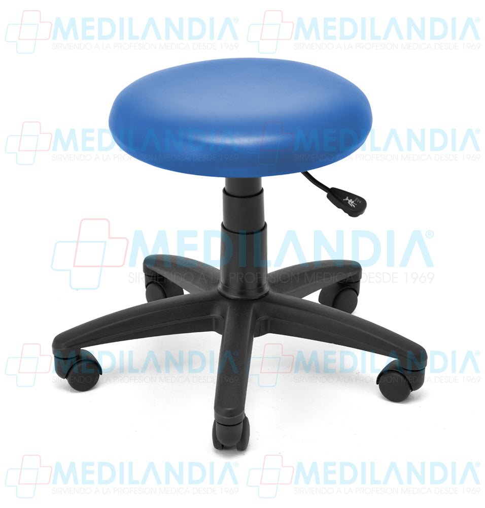 Banco giratorio tapizado con ruedas neumático - Banco giratorio - CIIASA - MEDILANDIA | Tienda de productos médicos