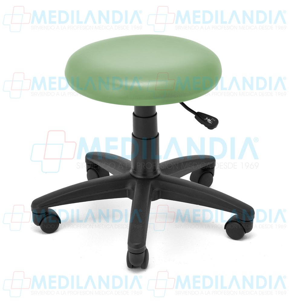 Banco giratorio tapizado con ruedas neumático - Banco giratorio - CIIASA - MEDILANDIA | Tienda de productos médicos