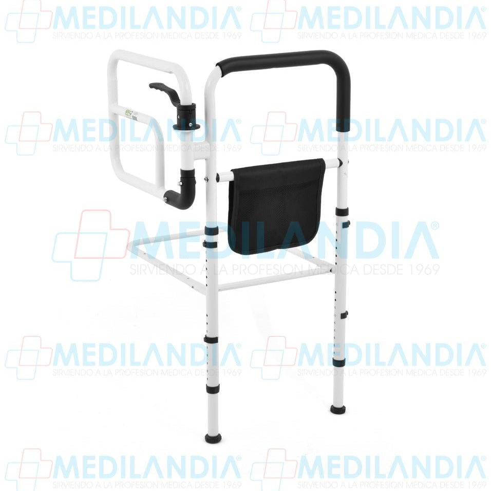 Barandal de cama acero ajustable con marco abatible - Barandal de apoyo - EM - MEDILANDIA | Tienda de productos y equipos médicos de calidad en México | Soluciones profesionales para clínicas, hospitales y consultorios.
