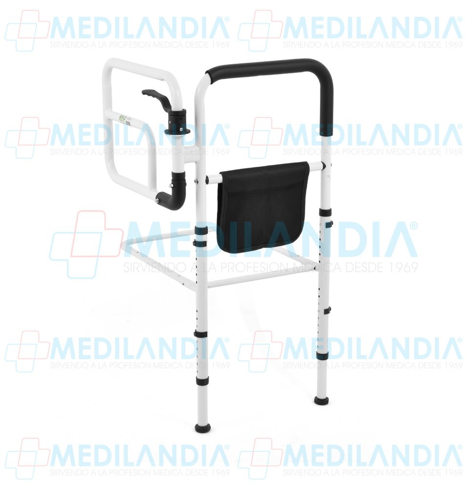 Barandal de cama acero ajustable con marco abatible - Barandal de apoyo - EM - MEDILANDIA | Tienda de productos y equipos médicos de calidad en México | Soluciones profesionales para clínicas, hospitales y consultorios.