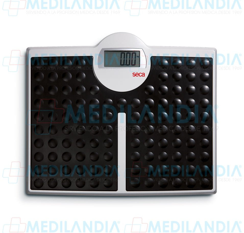 Bascula electrónica de piso con plataforma extra grande capacidad de 200 kg - Báscula de piso electrónica - SECA - MEDILANDIA | Tienda de productos y equipos médicos de calidad en México | Soluciones profesionales para clínicas, hospitales y consultorios.