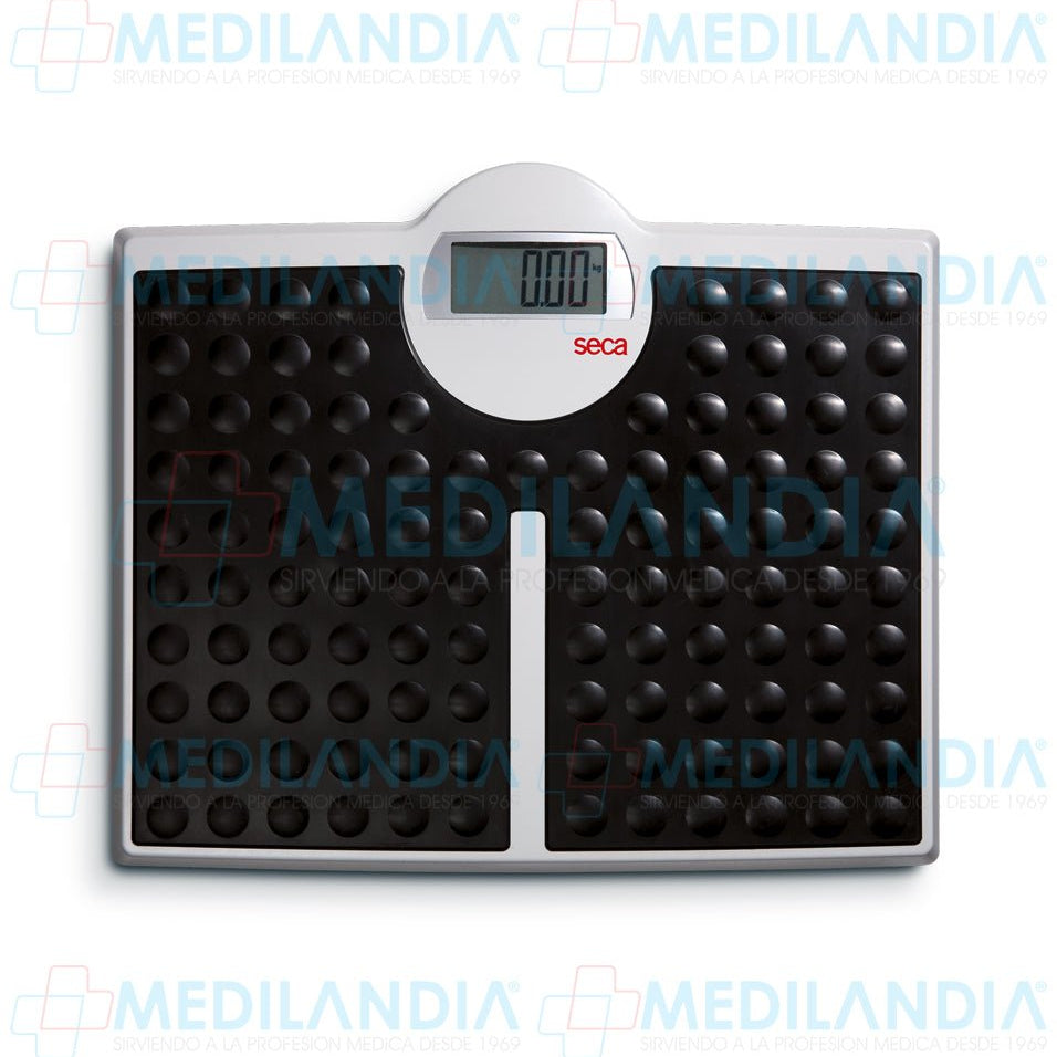 Bascula electrónica de piso con plataforma extra grande capacidad de 200 kg - Báscula de piso electrónica - SECA - MEDILANDIA | Tienda de productos y equipos médicos de calidad en México | Soluciones profesionales para clínicas, hospitales y consultorios.