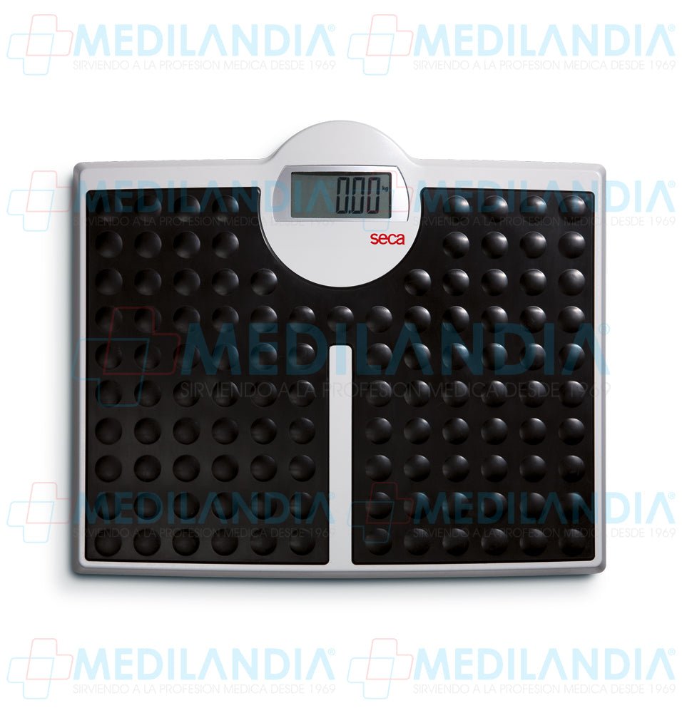 Bascula electrónica de piso con plataforma extra grande capacidad de 200 kg - Báscula de piso electrónica - SECA - MEDILANDIA | Tienda de productos y equipos médicos de calidad en México | Soluciones profesionales para clínicas, hospitales y consultorios.