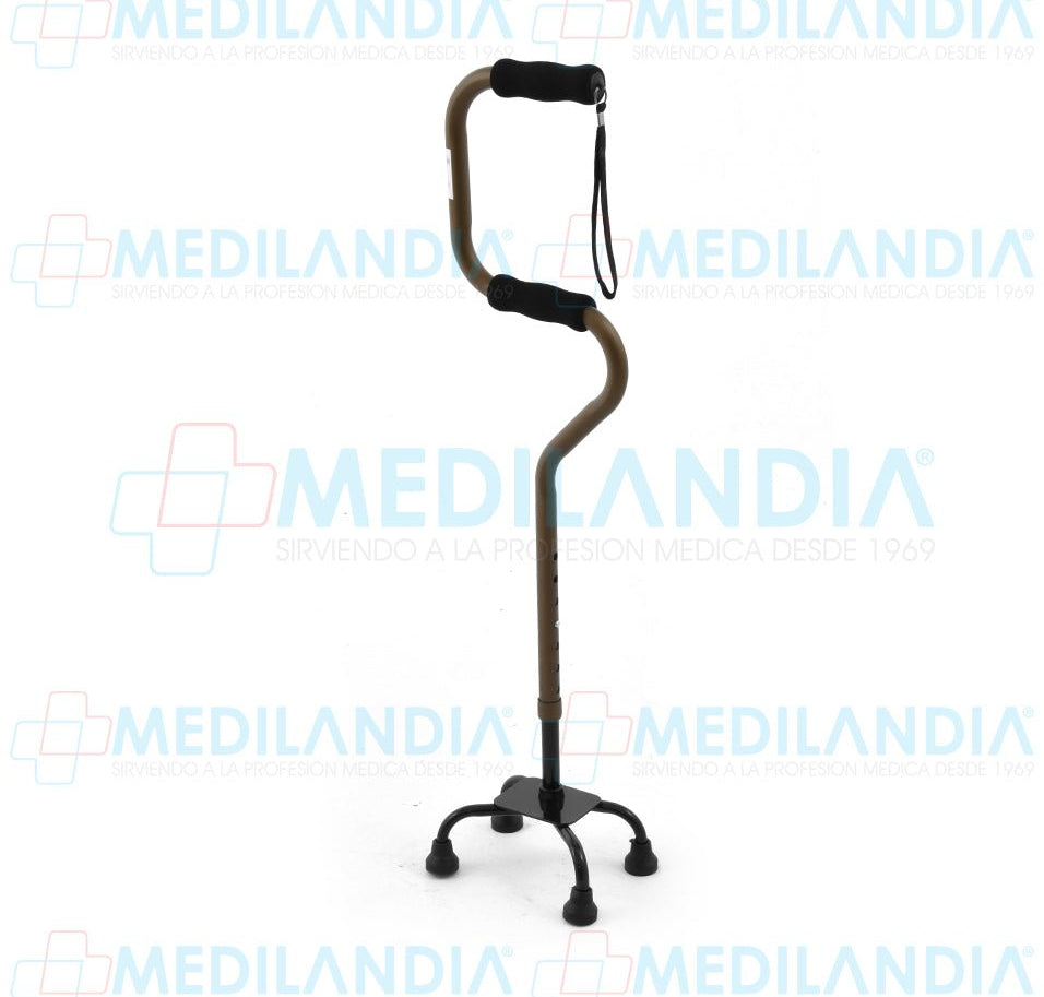 Bastón aluminio con doble con base de 4 apoyos chica altura variable 79 a 94 cm - Bastón - SUPER CONFORT- MEDILANDIA | Tienda de productos y equipos médicos de calidad en México | Soluciones profesionales para clínicas, hospitales y consultorios.