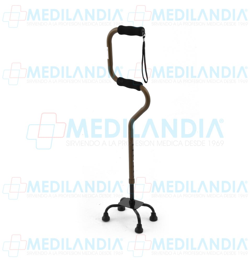 Bastón aluminio con doble con base de 4 apoyos chica altura variable 79 a 94 cm - Bastón - SUPER CONFORT- MEDILANDIA | Tienda de productos y equipos médicos de calidad en México | Soluciones profesionales para clínicas, hospitales y consultorios.