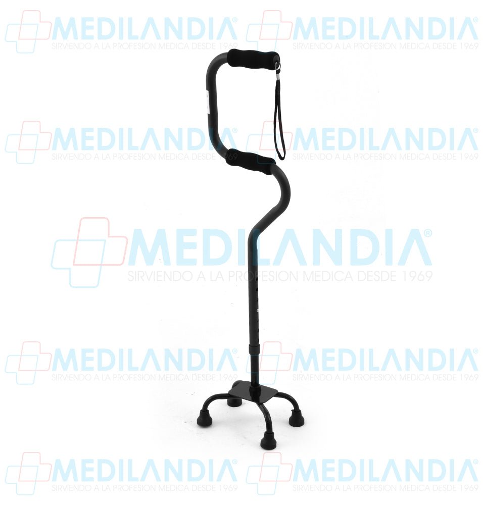 Bastón aluminio con doble con base de 4 apoyos chica altura variable 79 a 94 cm - Bastón - SUPER CONFORT- MEDILANDIA | Tienda de productos y equipos médicos de calidad en México | Soluciones profesionales para clínicas, hospitales y consultorios.
