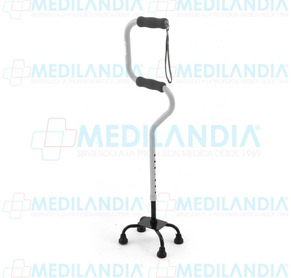 Bastón aluminio con doble con base de 4 apoyos chica altura variable 79 a 94 cm - Bastón - SUPER CONFORT- MEDILANDIA | Tienda de productos y equipos médicos de calidad en México | Soluciones profesionales para clínicas, hospitales y consultorios.