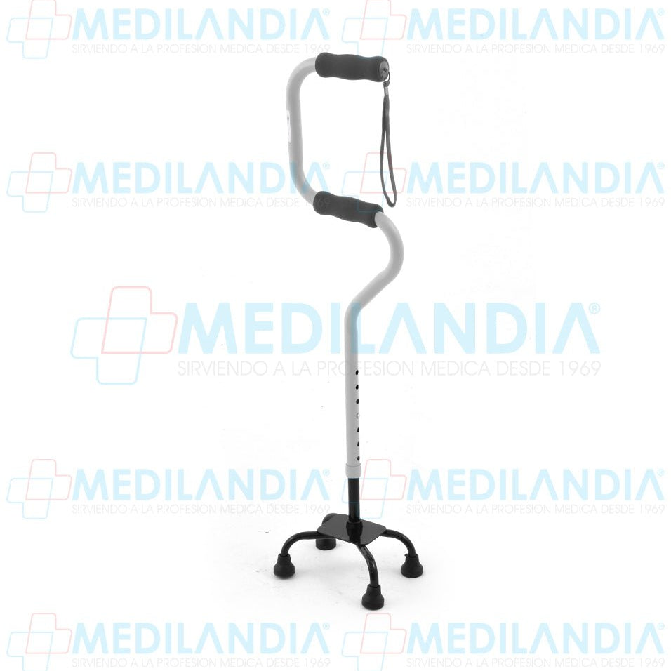 Bastón aluminio con doble con base de 4 apoyos chica altura variable 79 a 94 cm - Bastón - SUPER CONFORT- MEDILANDIA | Tienda de productos y equipos médicos de calidad en México | Soluciones profesionales para clínicas, hospitales y consultorios.