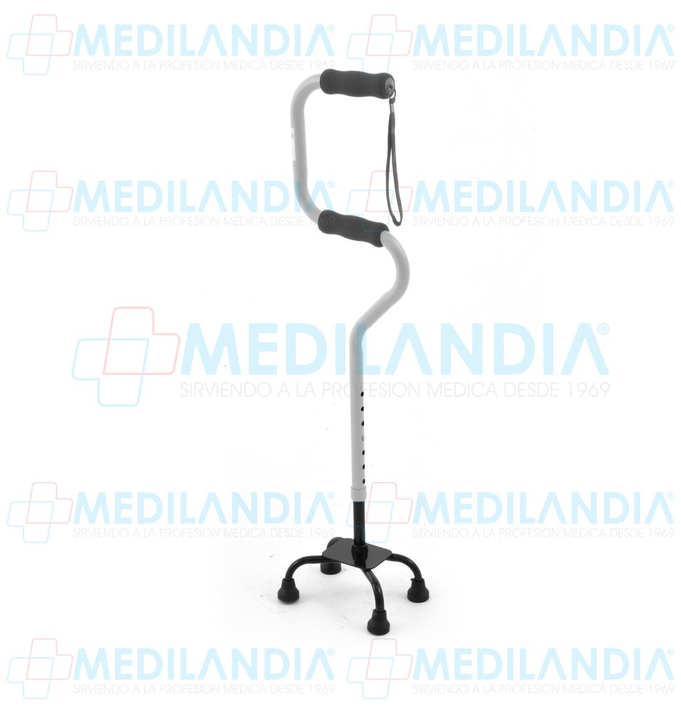 Bastón aluminio con doble con base de 4 apoyos chica altura variable 79 a 94 cm - Bastón - SUPER CONFORT- MEDILANDIA | Tienda de productos y equipos médicos de calidad en México | Soluciones profesionales para clínicas, hospitales y consultorios.