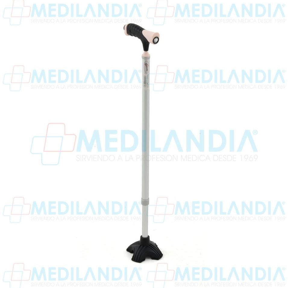 Bastón aluminio mango suave base de 4 apoyos y luz - Bastón - SPEEDY - MEDILANDIA | Tienda de productos y equipos médicos de calidad en México | Soluciones profesionales para clínicas, hospitales y consultorios.