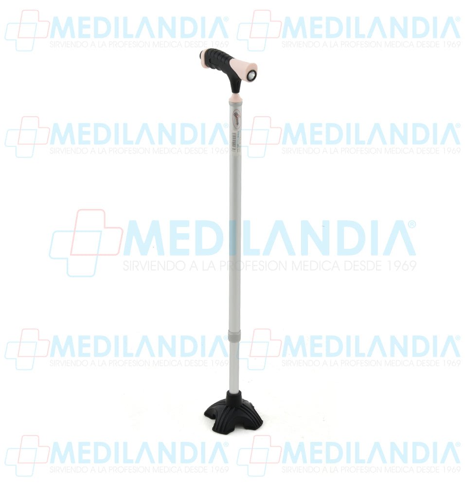 Bastón aluminio mango suave base de 4 apoyos y luz - Bastón - SPEEDY - MEDILANDIA | Tienda de productos y equipos médicos de calidad en México | Soluciones profesionales para clínicas, hospitales y consultorios.