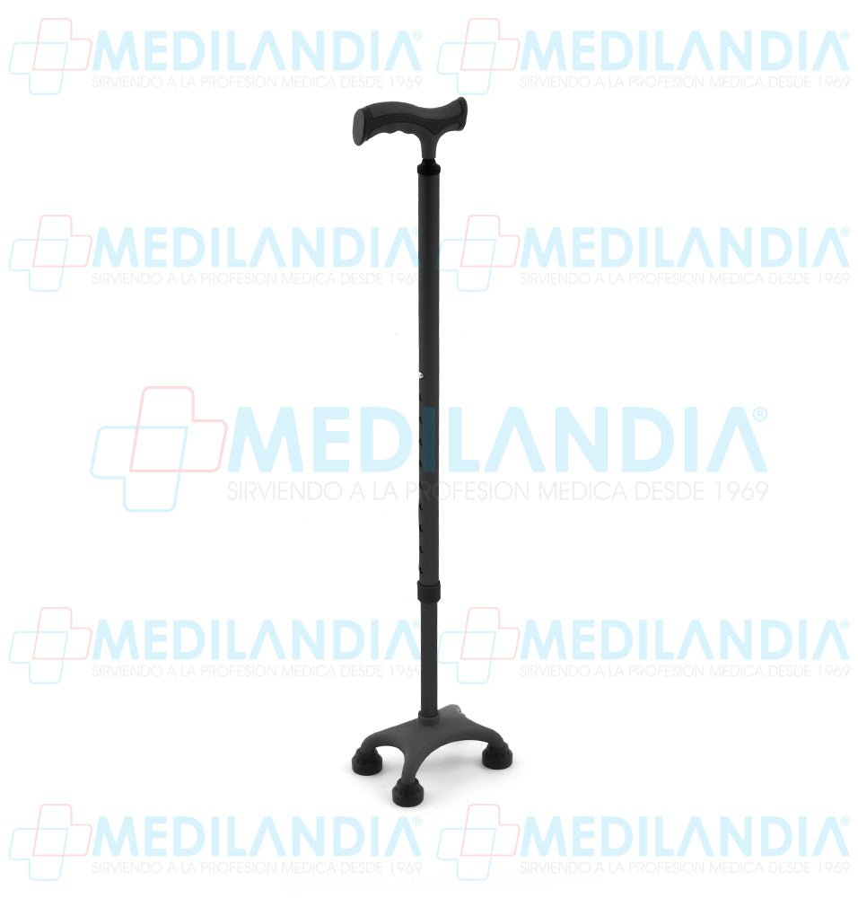 Bastón de 4 apoyos con puño tipo francés y base de plástico - Bastón - EM - MEDILANDIA | Tienda de productos y equipos médicos de calidad en México | Soluciones profesionales para clínicas, hospitales y consultorios.