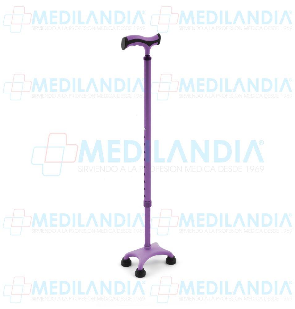 Bastón de 4 apoyos con puño tipo francés y base de plástico - Bastón - EM - MEDILANDIA | Tienda de productos y equipos médicos de calidad en México | Soluciones profesionales para clínicas, hospitales y consultorios.