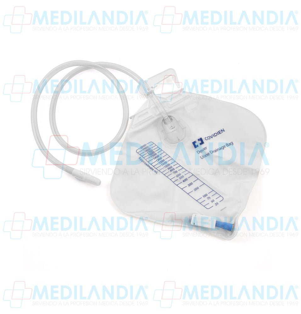 Bolsa recolectora de orina para cama y silla con capacidad de 2,000 ml - Bolsa recolectora - COVIDIEN - MEDILANDIA | Tienda de productos y equipos médicos de calidad en México | Soluciones profesionales para clínicas, hospitales y consultorios.